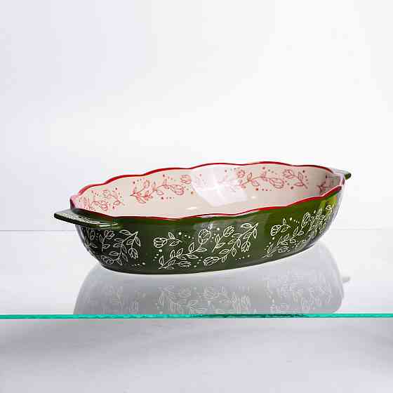 Yiwu Форма для запікання Vintage 35×22×5 (см) овальна з ручками Зелена HM05-03 Коломия