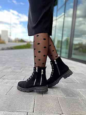 MILLI GOLD Черевики жіночі MILLI GOLD чорні замша натуральна зима висота 13см розмір 37 (2748) Коломия