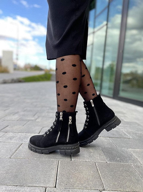 MILLI GOLD Черевики жіночі MILLI GOLD чорні замша натуральна зима висота 13см розмір 37 (2748) Коломия - фото 4