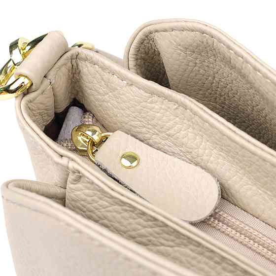 Жіноча шкіряна сумка з трьома секціями Vintage 22980 Білий Київ