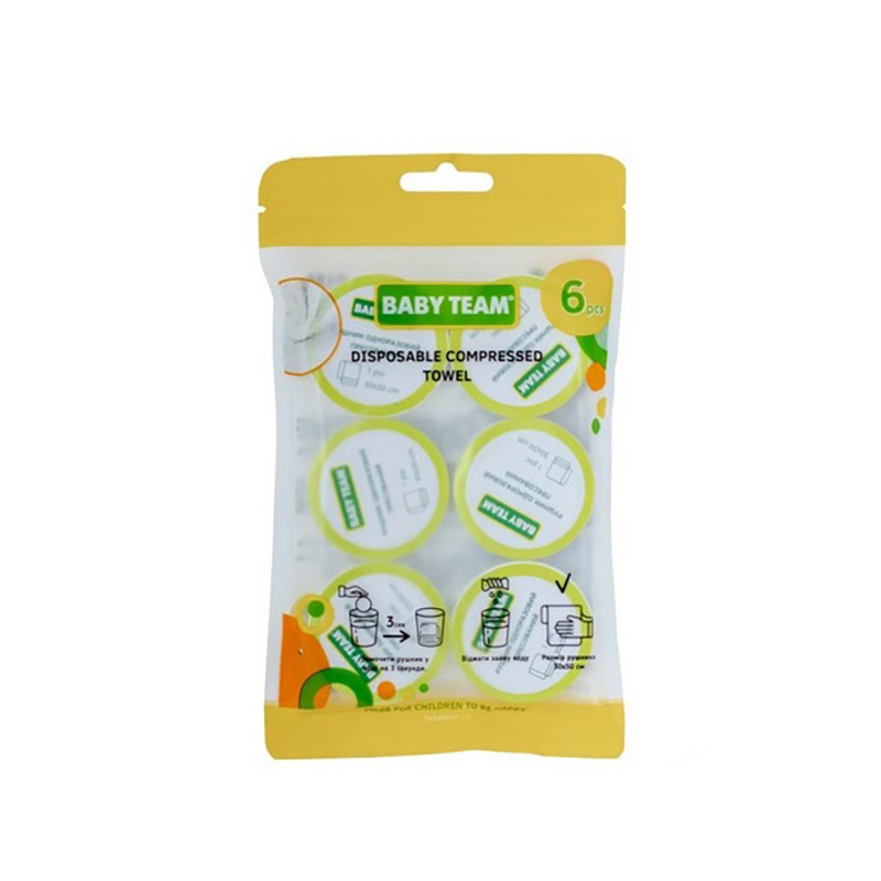 Полотенца одноразовые 0155 прессованные 6 штук, вискоза Винница - изображение 1