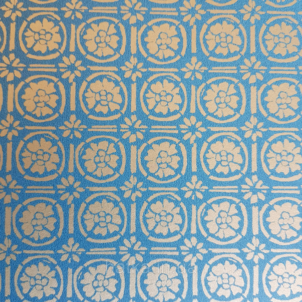 Шпалери вінілові на флізелін Caselio Mystery 0.53х10 м геометрія яскраві фігури золотисті на синьому Київ - фото 1