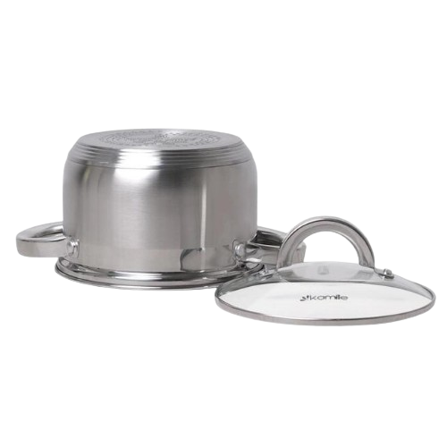 Каструля нержавіюча сталь 3л з кришкою порожнисті ручки 5618S KAMILLE Житомир