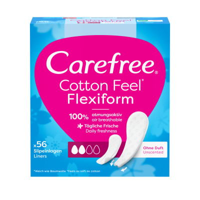 Ежедневные прокладки Carefree Cotton Feel Flexiform Без аромата 56 шт. (3574661482194) Винница - изображение 1