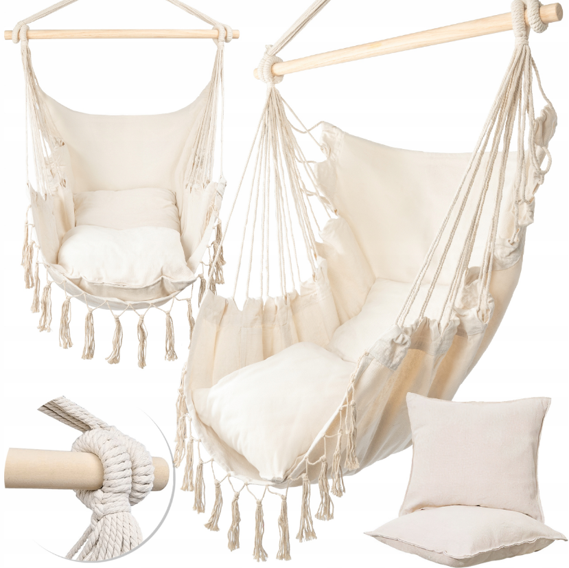 Кресло гамак Бразильское MalTec бежевый 100см 120кг (Польша) Киев - изображение 1