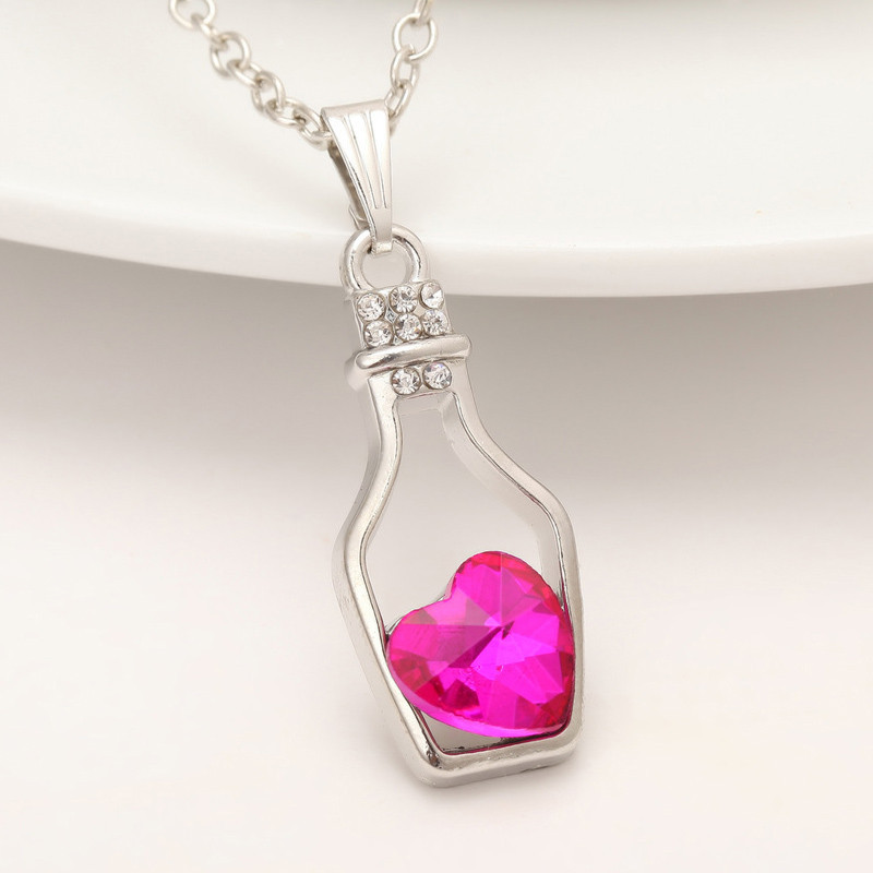 Кулон на шию Серце в пляшку на ланцюжку Київ - фото 1