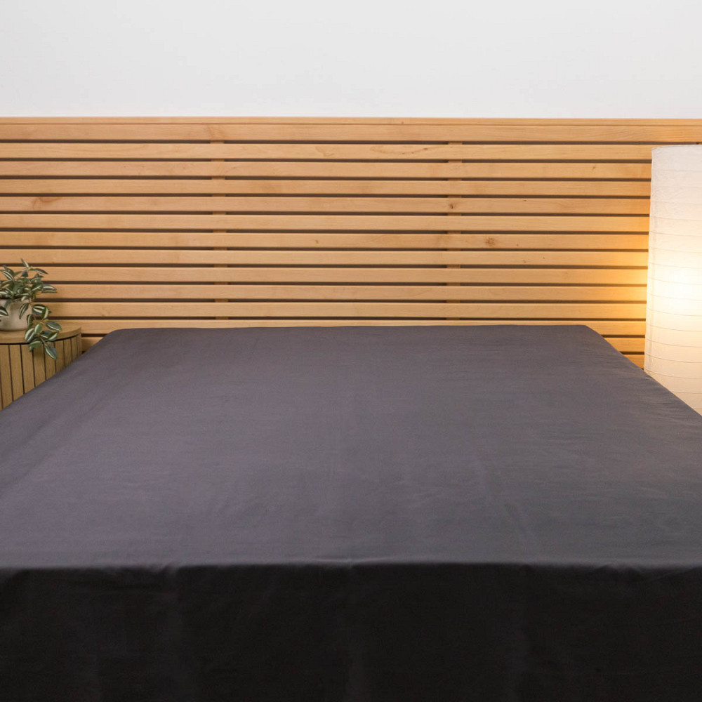 Cімейний комплект постільної білизни Сатин Гладкий 135 г/м2 YouStar (Графіт) 2 х 50х70 Суми - фото 5