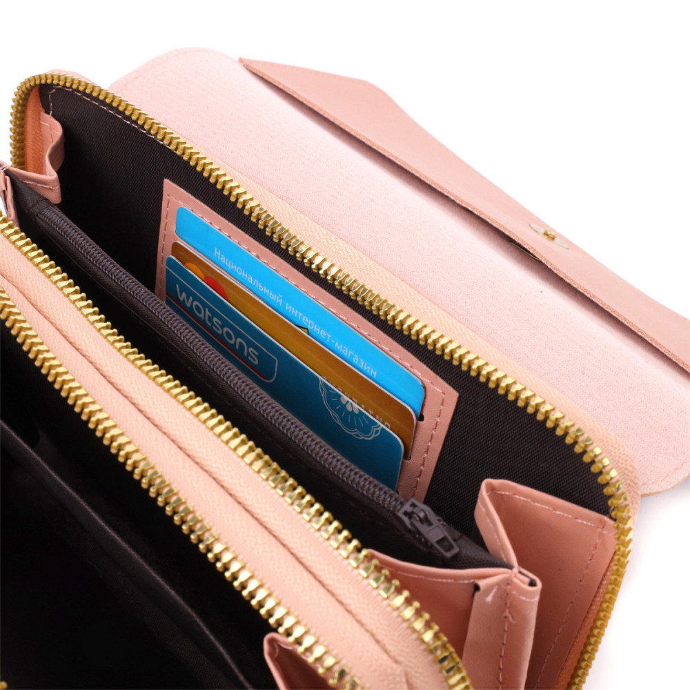 Жіночий клатч на плече з екошкіри Vintage sale_15144 Рожевий Київ - фото 6