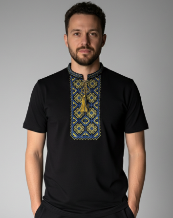 Футболка вишиванка чорного кольору Київ