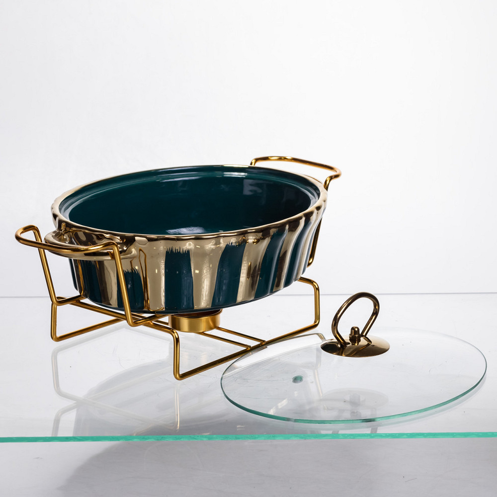 Yiwu Марміт порцеляновий настільний круглий 1 літр мармітниця з підігрівом JY-5 Коломия - фото 3