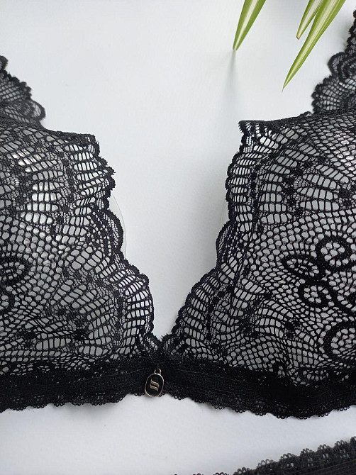 Жіночий мереживний комплект білизни Obsessive Firella set L-XL чоорний Славута - фото 4