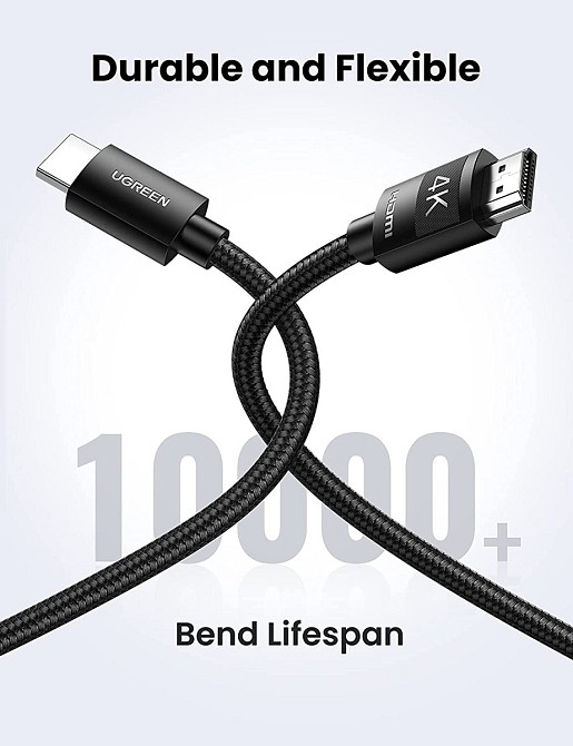 HDMI кабель V2.0 UGreen HD119 с поддержкой 4K@60Hz HDR ARC 40101 (Черный, 2м) Николаев - изображение 3