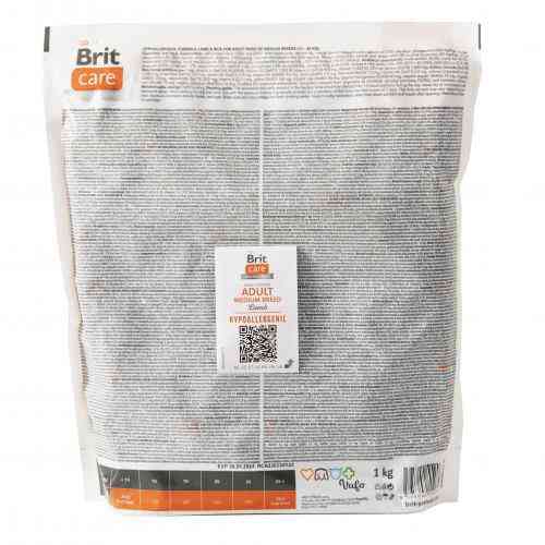 Сухой корм Brit Care Dog Hypoallergenic Adult Medium Breed для собак средних пород, гипоаллергенный с ягненком, 1 кг Киев