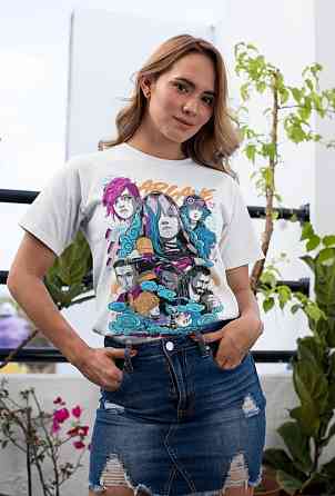 Футболка з аніме принтом Джінкс Аркане Джапанесе Аніме оверсайз (S/M/L) Чорний AnimeJ0369 Дніпро