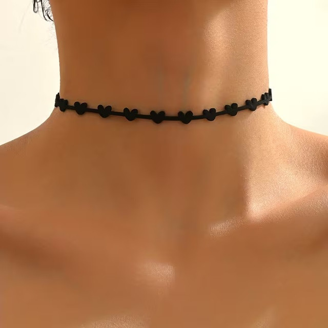 Чокер с черными сердечками – минималистичное ожерелье на шею Киев - изображение 1