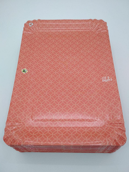 Паперова тарілка з малюнком 100 шт. 15*22 см "No 5" Червона (1 пачка) Харків - фото 3