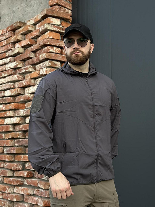 Армейская куртка мужская тёмно-серая, ультралёгкая, для охотников, туристов и повседневной носки Львов - изображение 4