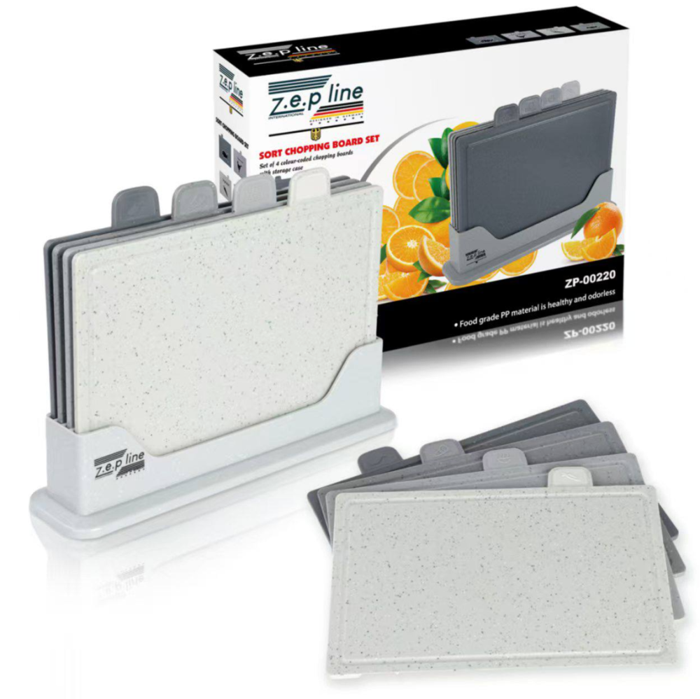 Набор разделочных досок Zepline ZP-00220, 5 предметов, двусторонние, с подставкой, серый цвет Одесса - изображение 1