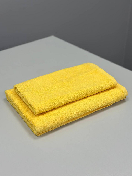 Полотенце однотонное Ideal Textile 70х140 см 400 г/м2 (56860923) Жовтий 1 шт Черновцы - изображение 2