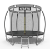 Батут детский Atleto 252 см (8 ft) черный с внутренней защитной сеткой и лестницей (до 100 кг)