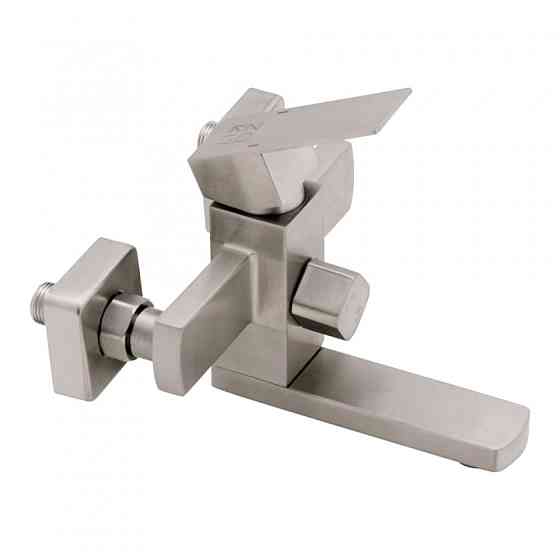 Смеситель для ванны Lidz Kubis 006 с поворотным изливом (c душевым гарнитуром) (k35) LDKUB006NKS28536 Nickel Киев