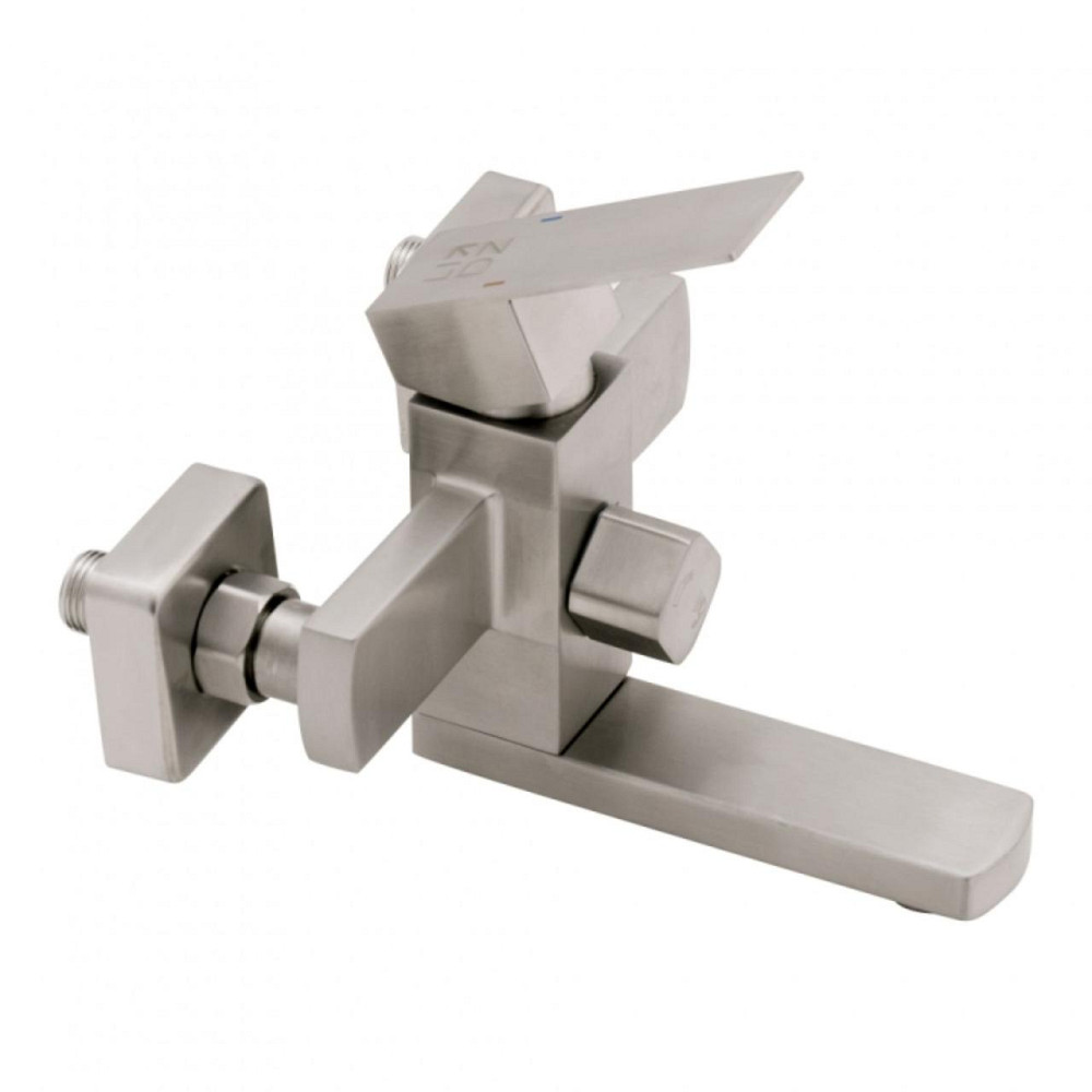 Змішувач для ванни Lidz Kubis 006 з поворотним виливом (з душовим гарнітуром) (k35) LDKUB006NKS28536 Nickel Київ - фото 3