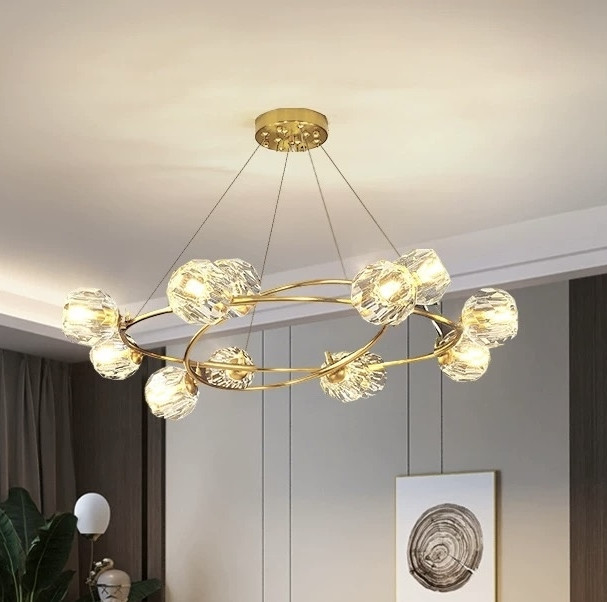 Люстра светодиодная потолочная 8816 (Золотистый) 10+5 плафонов Киев - изображение 1