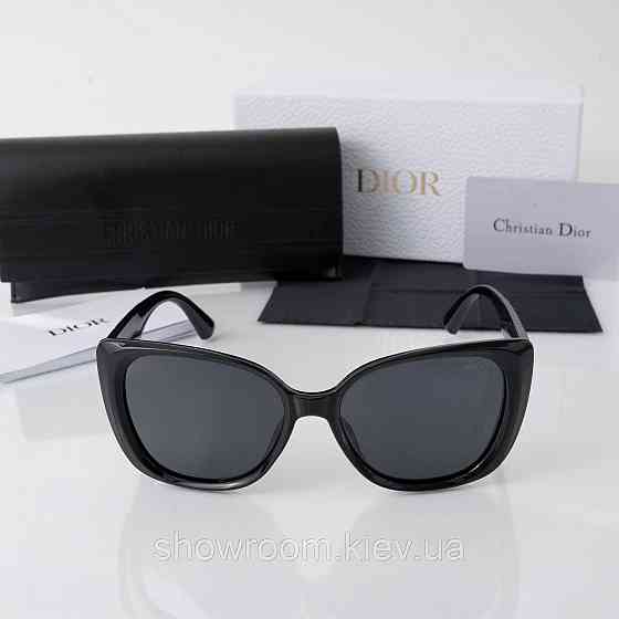 Сонцезахисні брендові жіночі окуляри з поляризацією (1552) чорні Київ