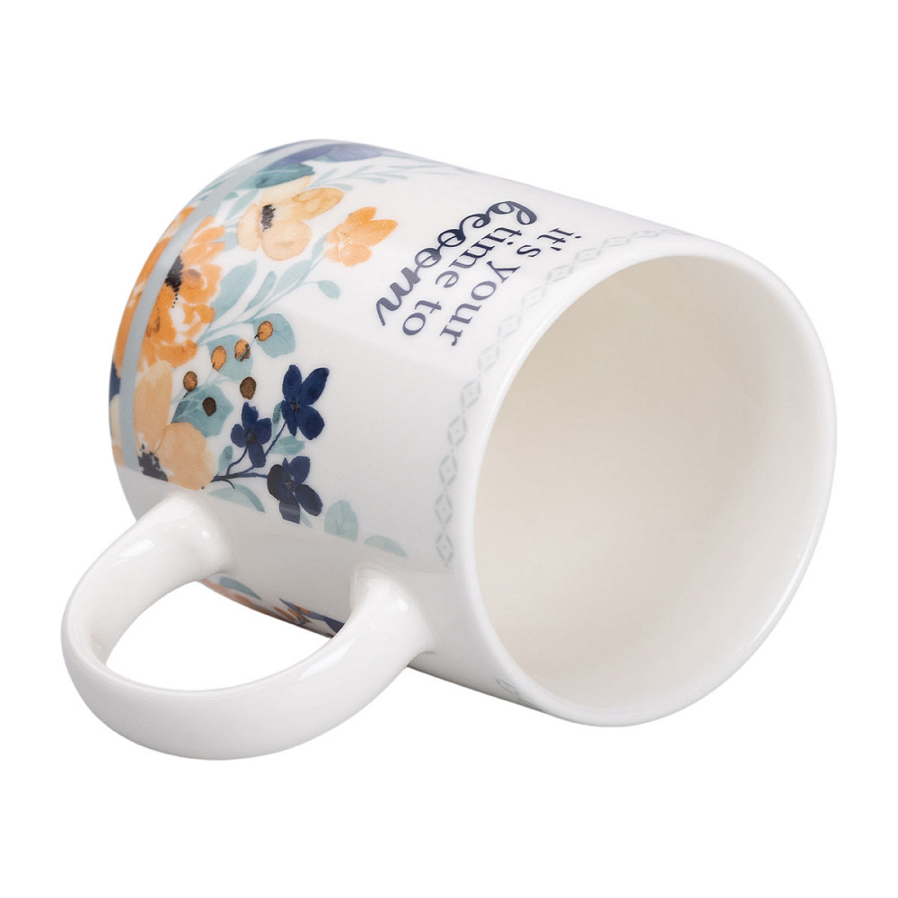 Liling Rongxiang Ceramic Чашка порцелянова з квітковим принтом 400 (мл) для чаю та кави Біла RX Коломыя - изображение 5