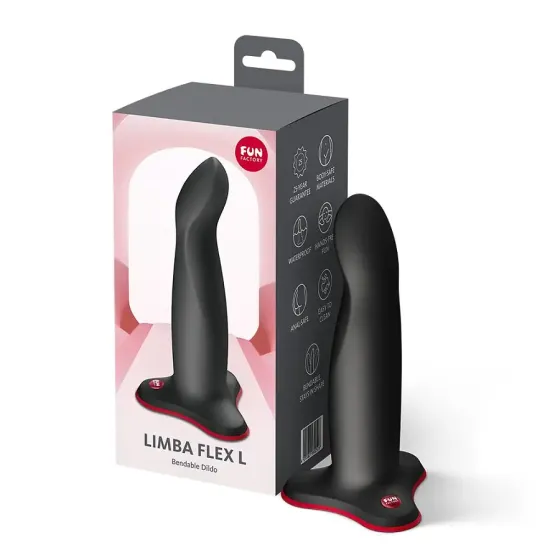 Фалоімітатор Fun Factory LIMBA FLEX L Black, гнучкий, з ефектом пам’яті, підходить для точки G Львів