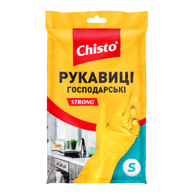 Рукавички господарські Chisto Strong Латексні 1 пара S (4820164153499) Вінниця - фото 1