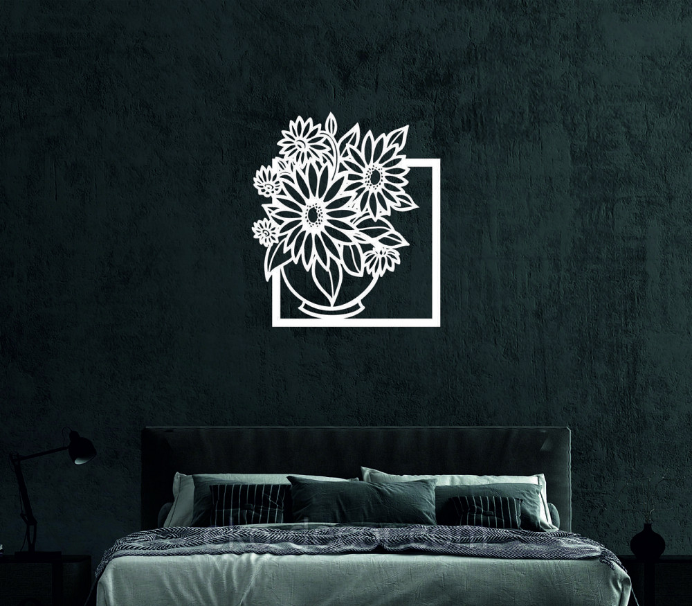 Декоративне настінне Панно «Букет квітів», Декор на стіну 90*78 см, Білий Київ - фото 7