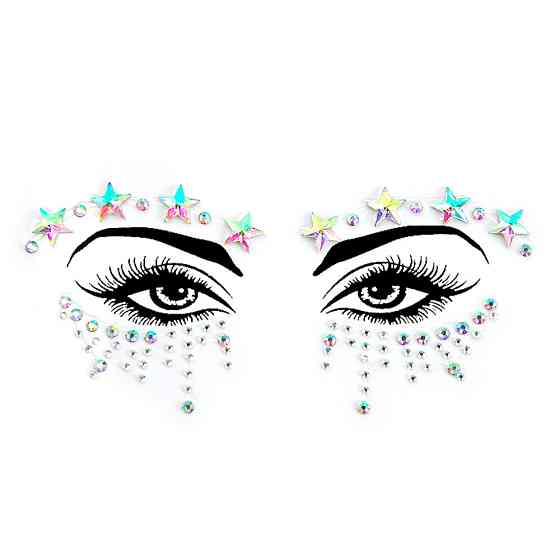 Стрази для макіяжу очей із зірочками one size перламутровий Київ