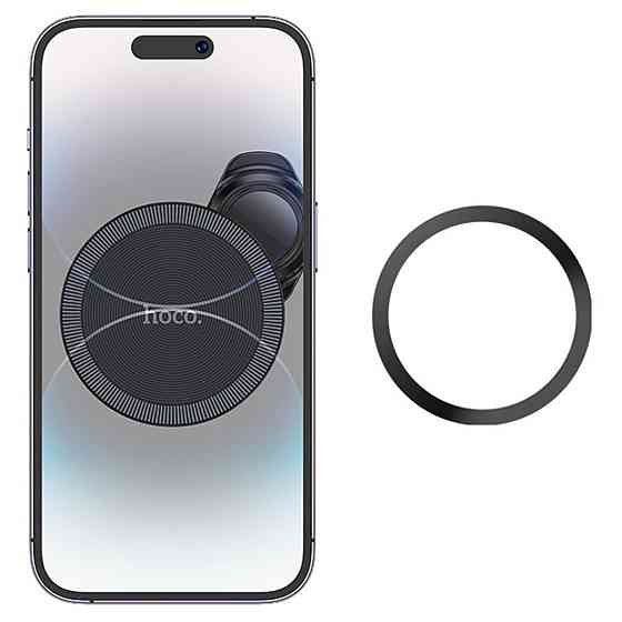 Тримач для мобільного HOCO H23 Alma metal ring magnetic car holder(air outlet) Black Metal Gray (6942007606615) Київ