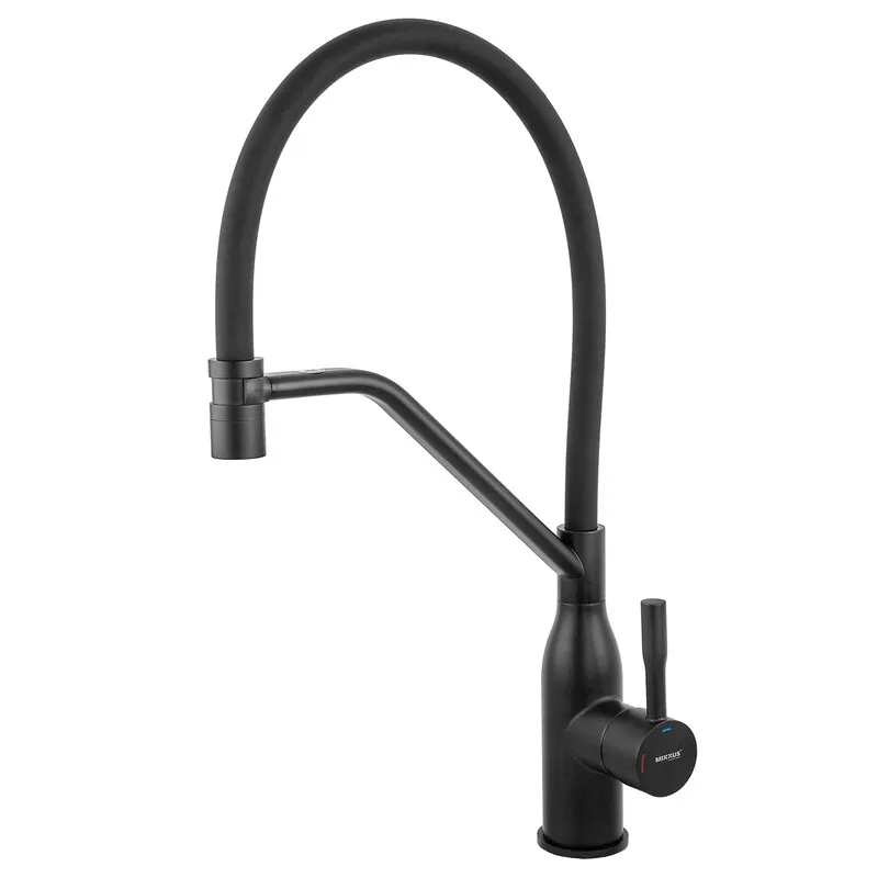 Змішувач для кухні MIXXUS PREMIUM GRAVITY 017 (NUT) BLACK REFL.BLACK (Колір чорний та силіконовий вилив чорний) (MI8408) Харків - фото 3