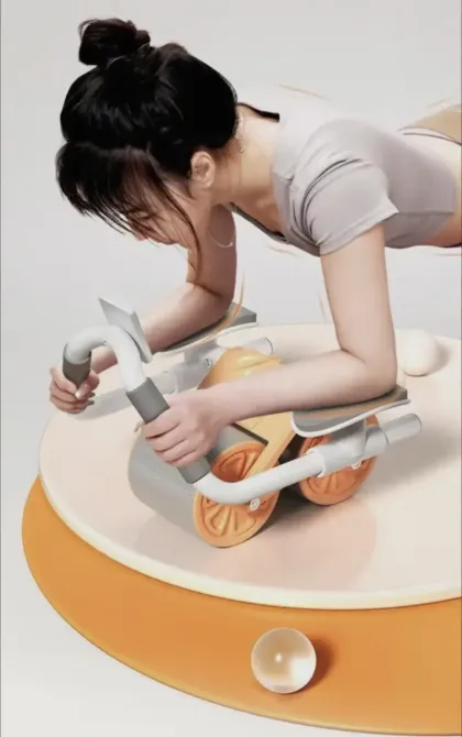 Тренажер для пресса / Колесо для спорта / Ролик для пресса с возвратным механизмом Синяя Коломия - фото 1