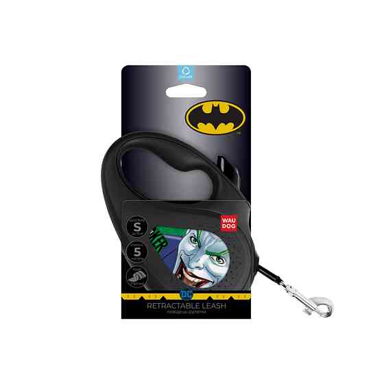 Повідець-рулетка для собак WAUDOG R-leash, малюнок "Джокер Зелений", S, до 15 кг, 5 м, світловідбивна стрічка Вінниця