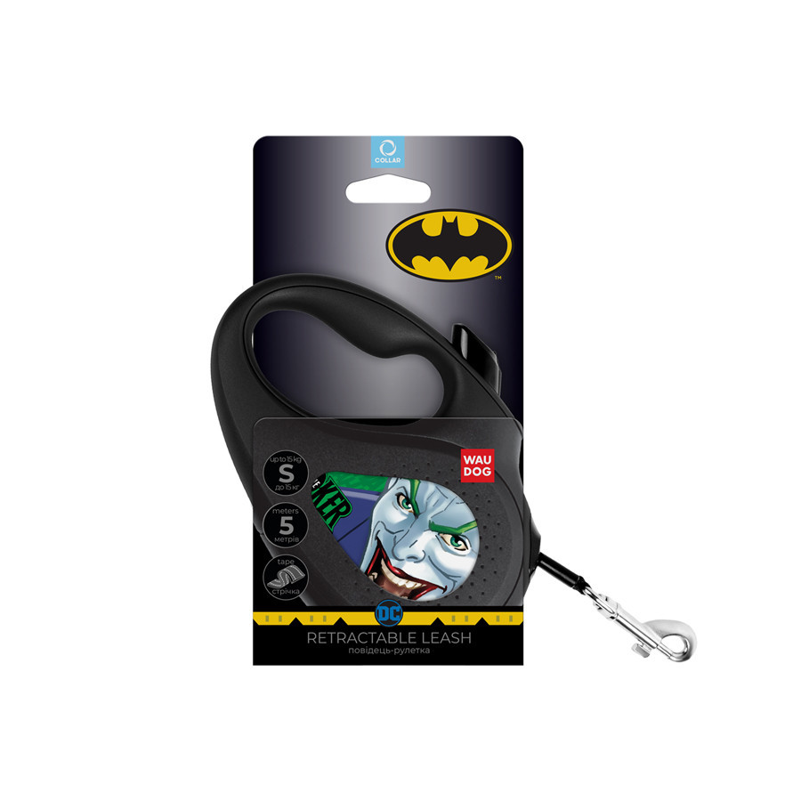 Повідець-рулетка для собак WAUDOG R-leash, малюнок "Джокер Зелений", S, до 15 кг, 5 м, світловідбивна стрічка Вінниця - фото 2