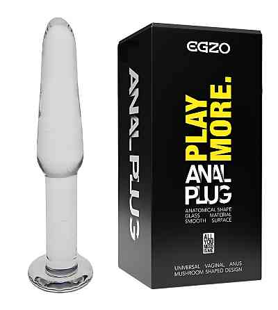 Анальный плаг из стекла EGZO EAP-M ( длина 11.5 см, диаметр 2 см ) Sex Aura Киев