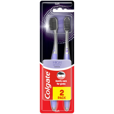 Зубная щетка Colgate High Density Charcoal мягкая 2 шт. (8718951369153) Винница - изображение 1