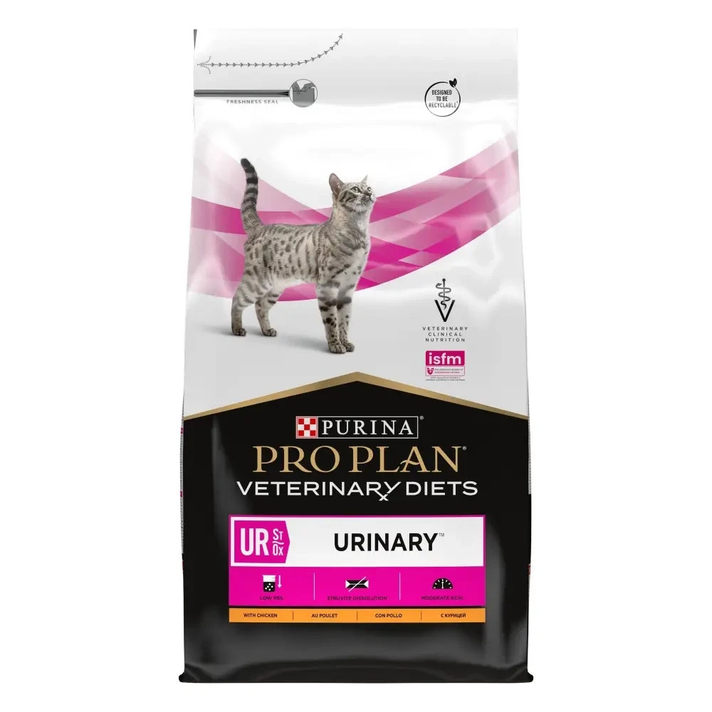 Сухий дієтичний корм PRO PLAN VETERINARY DIETS UR Urinary для дорослих котів для розчинення та зниження утворення струвітних каменів, з куркою, 5 кг Київ - фото 1
