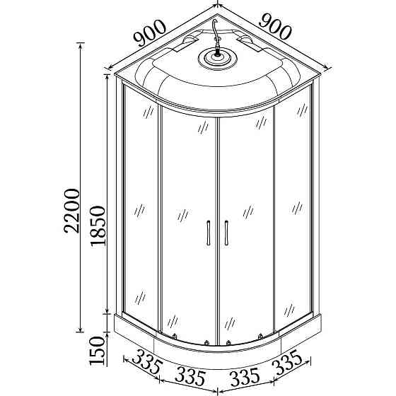Душовий бокс півкруглий LEBSKO L90MMS BRAVO (4уп.) Тернопіль