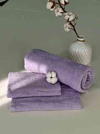 Комплект полотенец однотонных Ideal Textile 40х70+50х90+70х140 см 400 г/м2 (56860941) ліловий Черновцы
