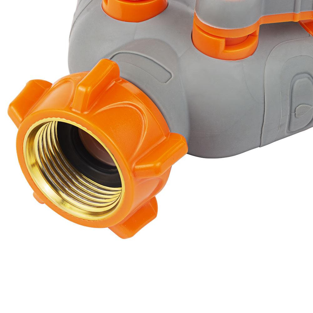 Кран розподільний з адаптерами 1⁄2" 2 виходи на кран 3⁄4" з латунованою різзю (ABS+TPR) FLORA (5016614) Київ - фото 8