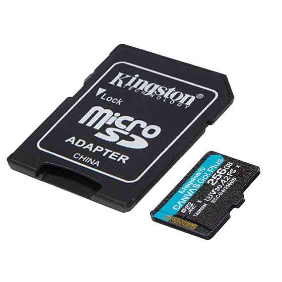Карта пам'яті microSDXC (UHS-1 U3) Kingston Canvas Go! Plus 256Gb class 10 A2 V30 (R200MB/s, W-160MB/s) (adapter SD) Київ