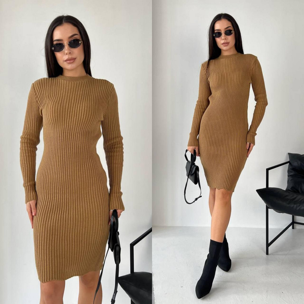 Женское базовое вязаное платье однотонный.  42-48р Киев - изображение 4