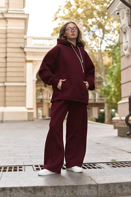 Жіночий теплий костюм двійка вільного крою тринитка на флісі Одеса - фото 1