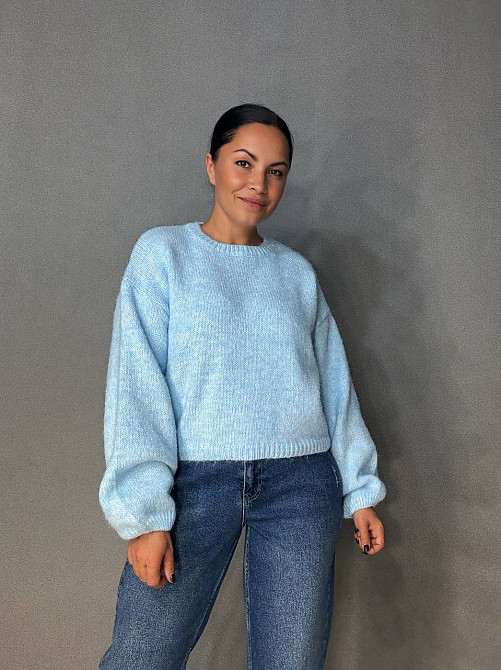 Свитер женский Fancy Matinee 6119 оверсайз меланж, голубой, one size Киев - изображение 19