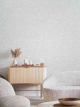 Шпалери метрові вінілові на флізеліні Sintra Structure під штукатурку біло-сірі сріблясті зі смужкою 524008 Київ