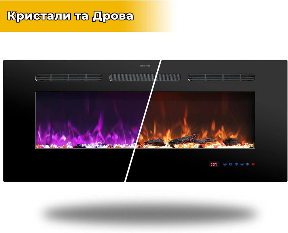 Электрокамин Royal Galaxy 50 RS с обогревом, звуком, россыпными дровами, кристаллами, регулируемыми цветами пламени и подсветкой Киев - изображение 17